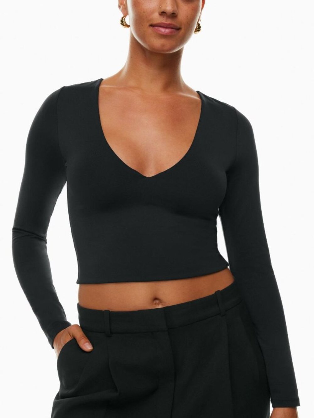 Aritzia Women's Black Crop-top